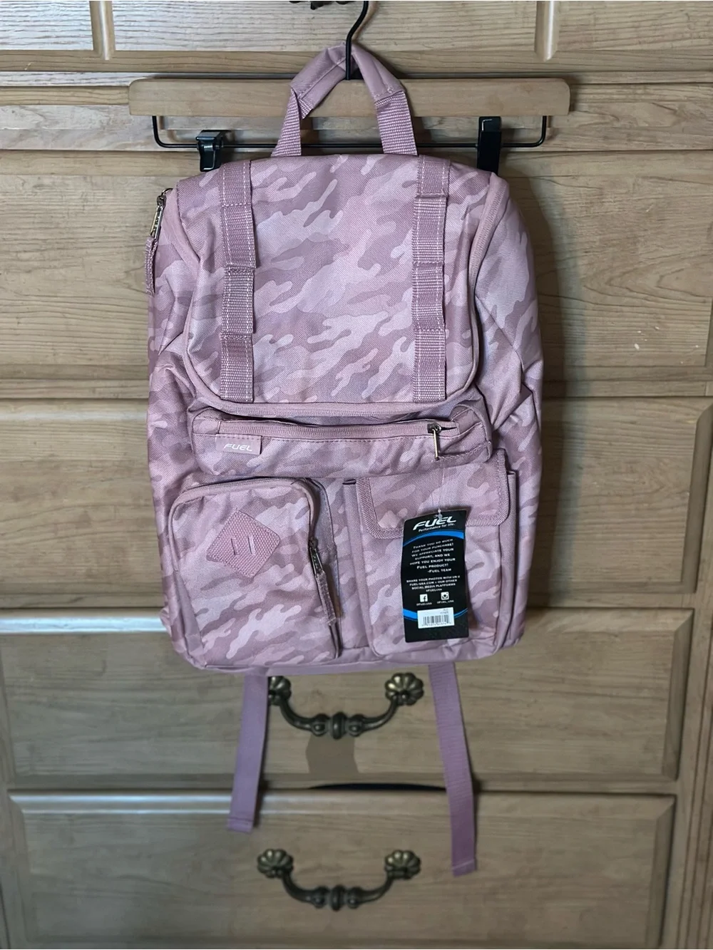 Pink Camouflage Wide Mouth Cargo Backpack - Unisex Large Weekend Bag